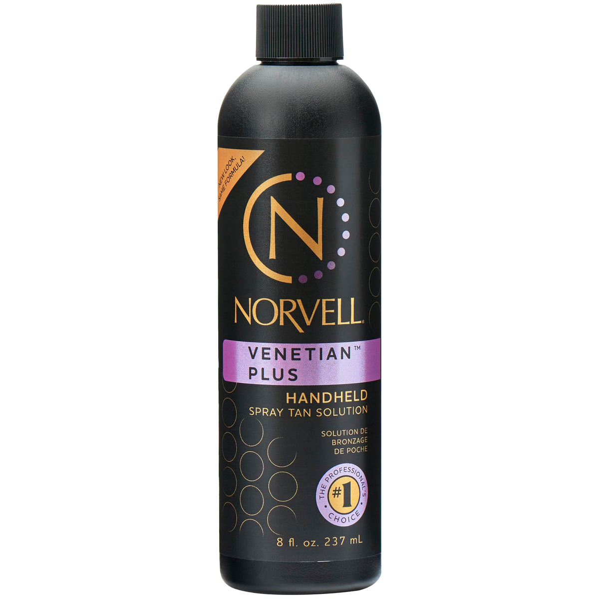 Norvell Venetian Plus front bottle showing brand and deep bronze benefit