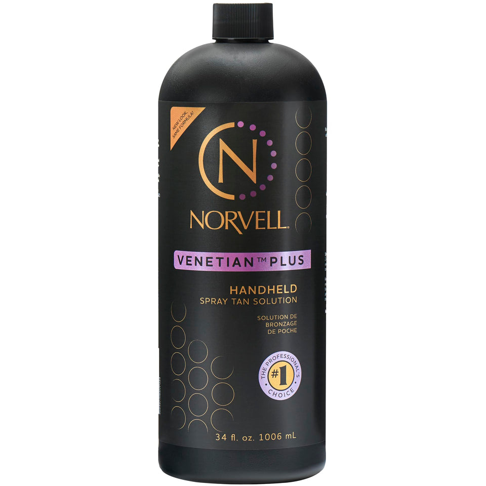 Norvell Venetian Plus front bottle showing professional 34 fl oz solution benefit: consistent results