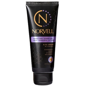 Norvell travel front packaging showing tube and branding for convenient tanning