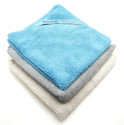 Norwex body pack coastal three pack front view showing cloth colors and packaging for easy selection