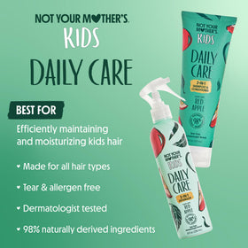 Not Your Mother's closeup of 2-in-1 bottle label highlighting gentle formulation benefits