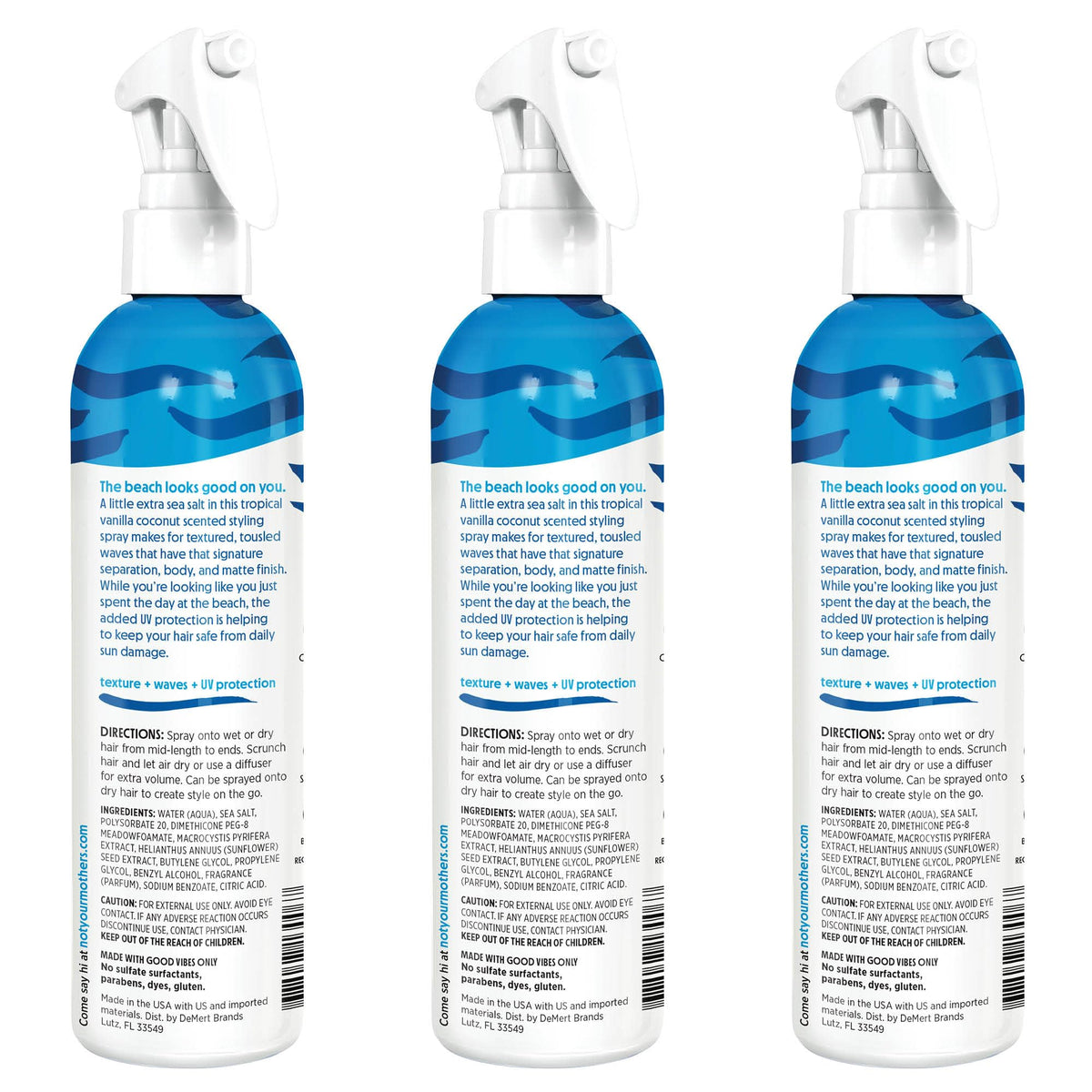 Not Your Mother's recycled plastic stamp on bottle promoting eco-friendly packaging