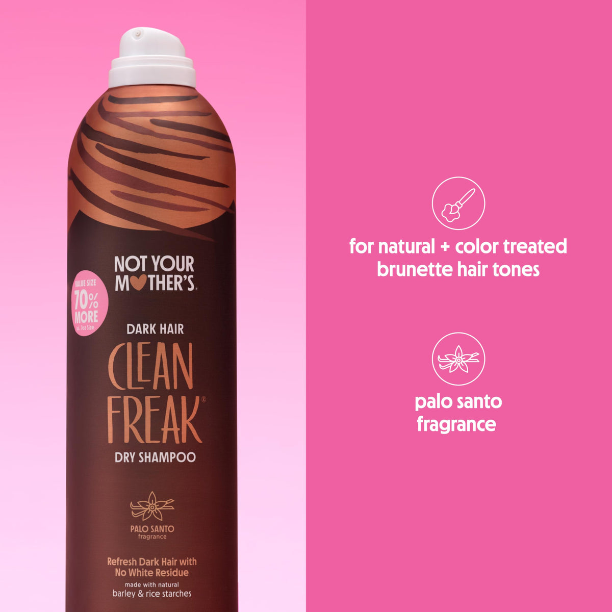 Not Your Mother's closeup of side label highlighting tinted formula benefit