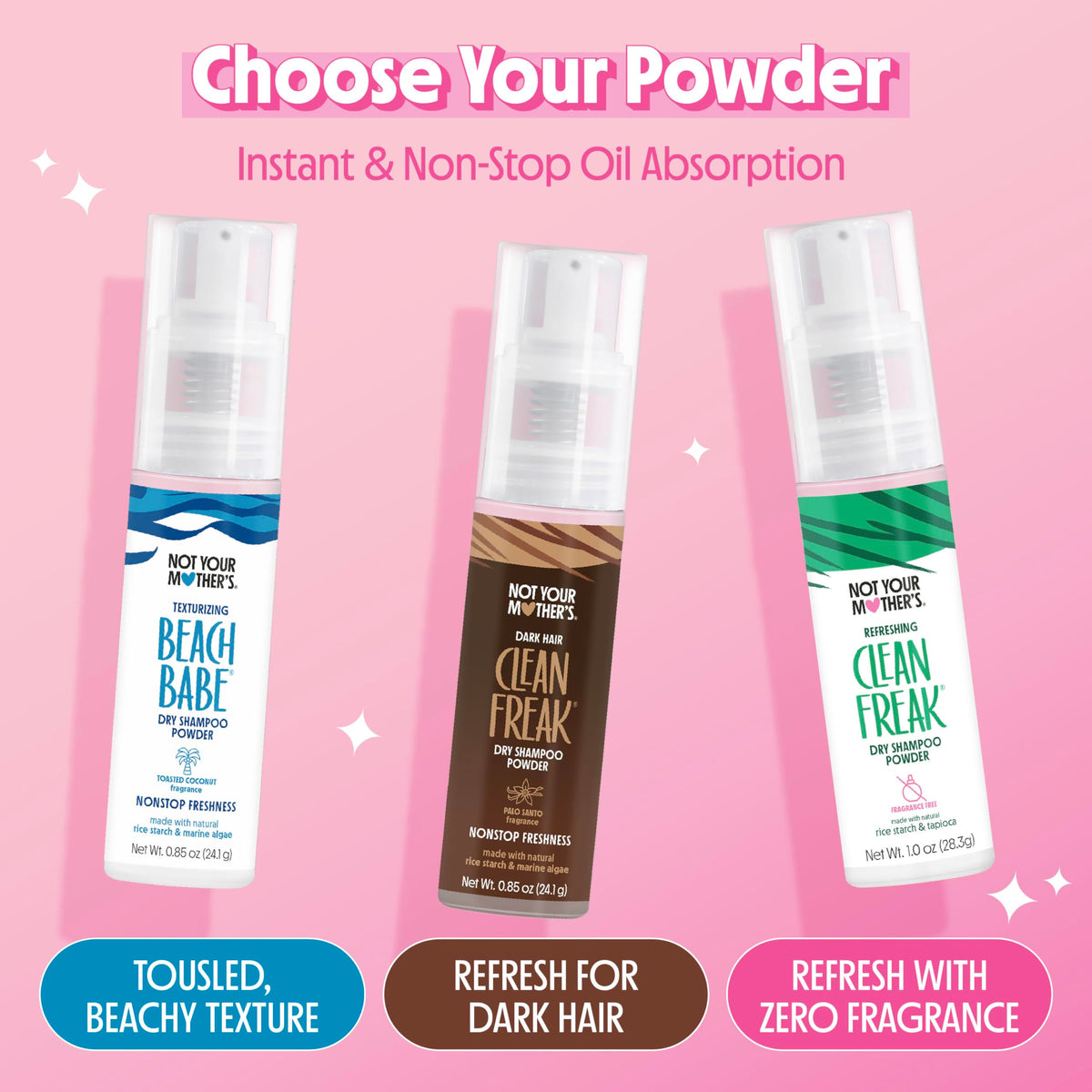 Not Your Mother's label view displaying key ingredients and fragrance-free claim