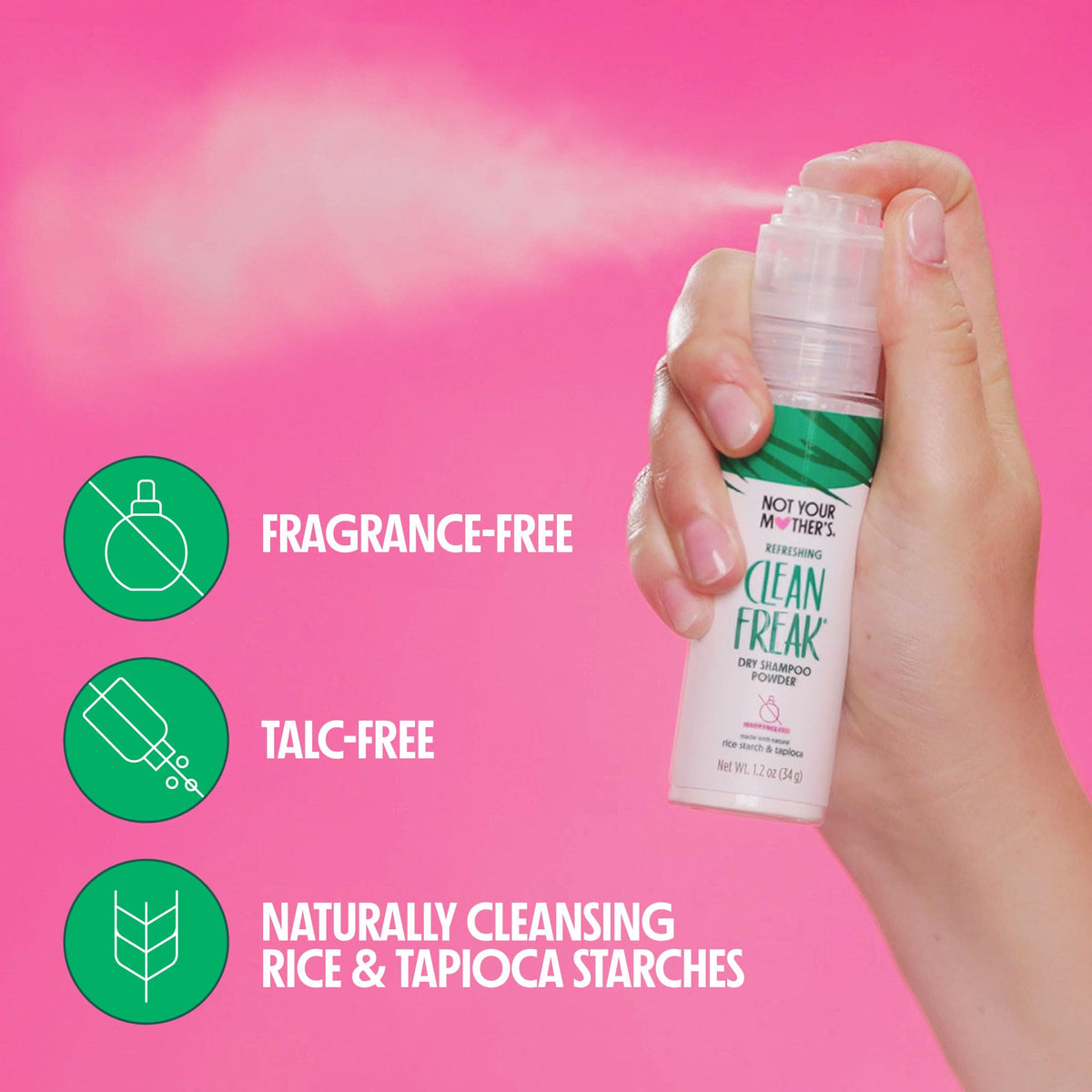 Not Your Mother's powder texture close-up highlighting oil-absorbing starches