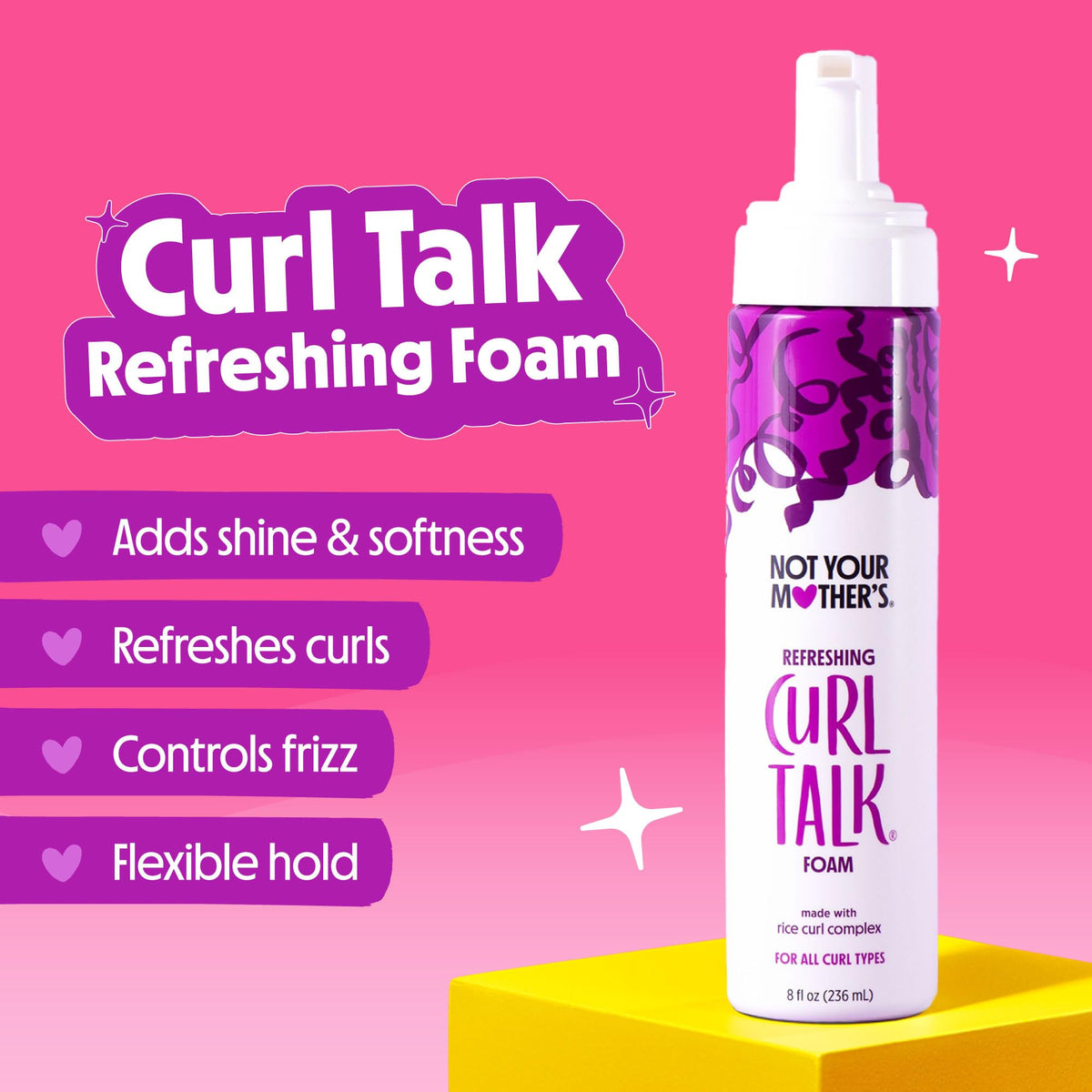 not your mother's foam dispensed onto curls reviving definition and natural movement