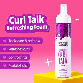not your mother's foam dispensed onto curls reviving definition and natural movement