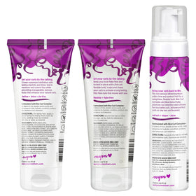 not your mother's trio arranged on bathroom shelf in lifestyle setting conveying routine