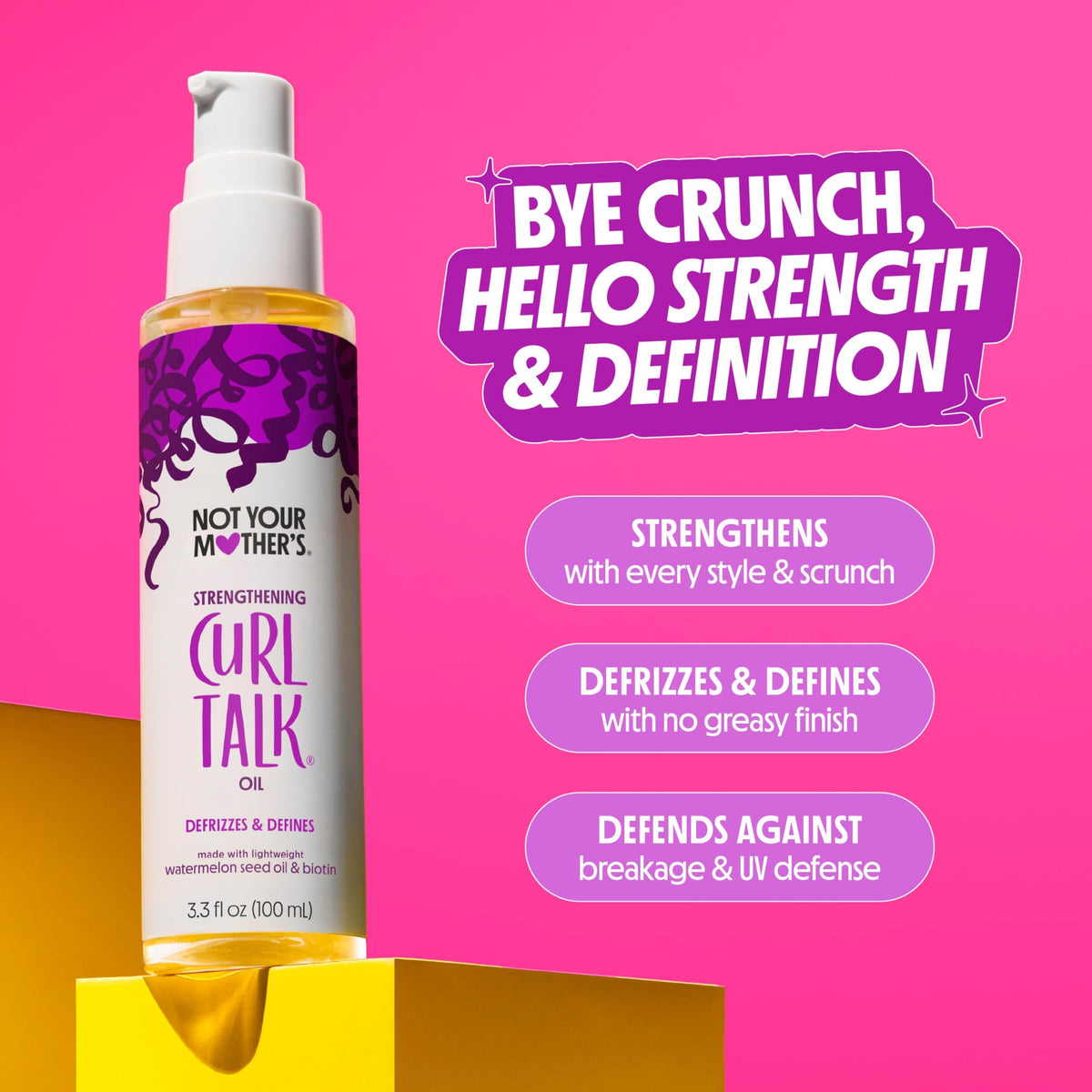 Not Your Mother's oil texture close-up highlighting lightweight absorption benefit