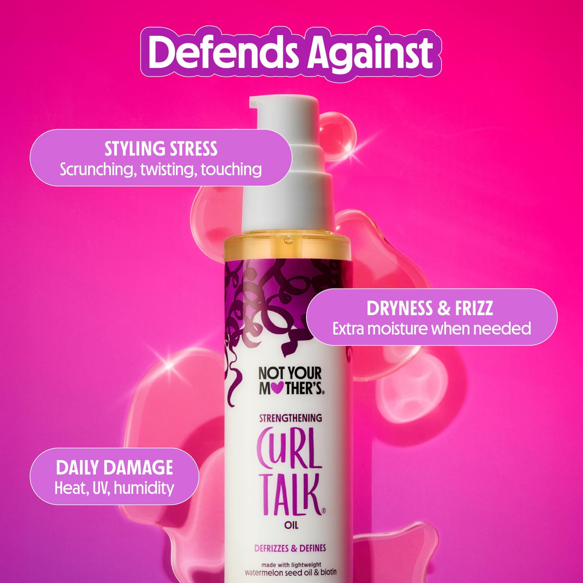 Not Your Mother's pump dispensing oil for controlled application benefit