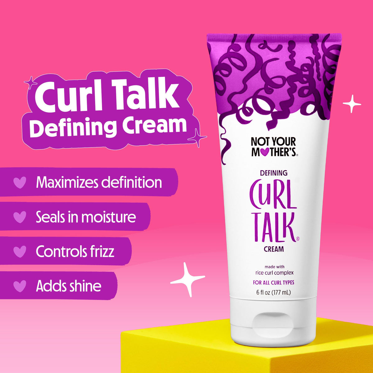 not your mother's gel texture on fingers showing glossy definition and frizz control