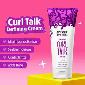 not your mother's gel texture on fingers showing glossy definition and frizz control