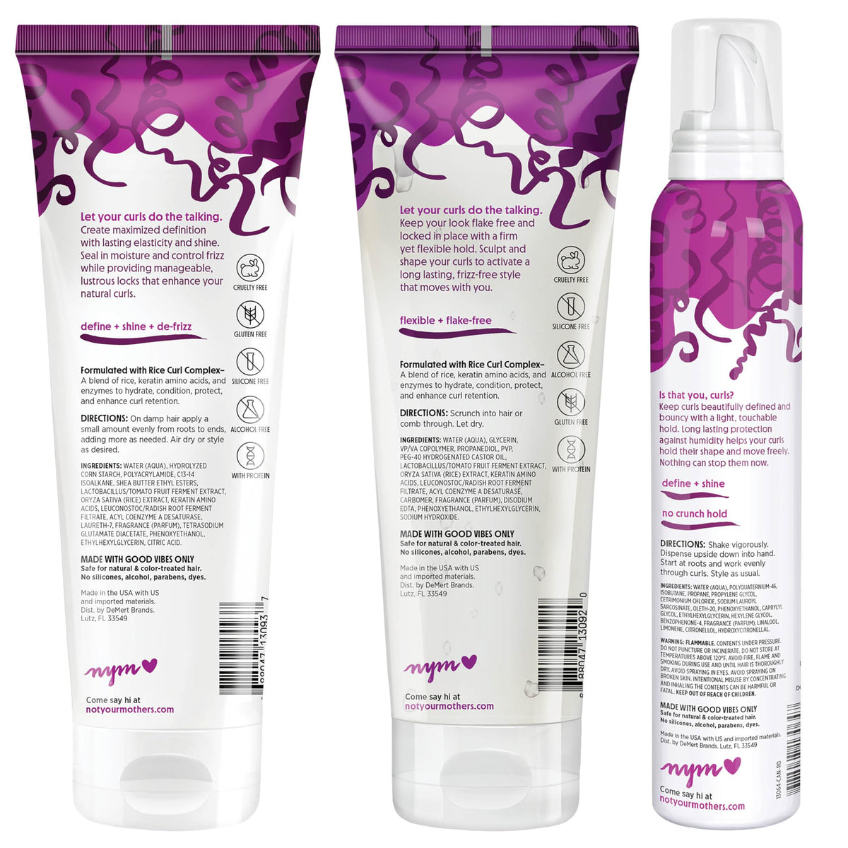 Not Your Mother's finished curls after styling showing defined, frizz-controlled results