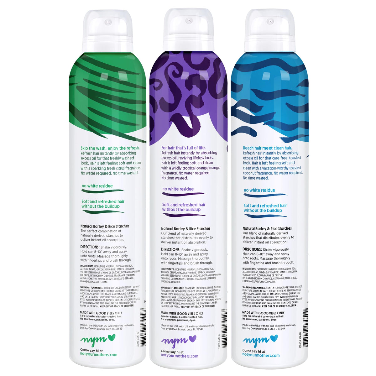 Not Your Mother's ingredient label close-up, highlights clean, cruelty-free formula