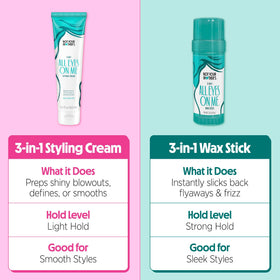 Not Your Mother's on bathroom shelf with styling tools for routine benefit
