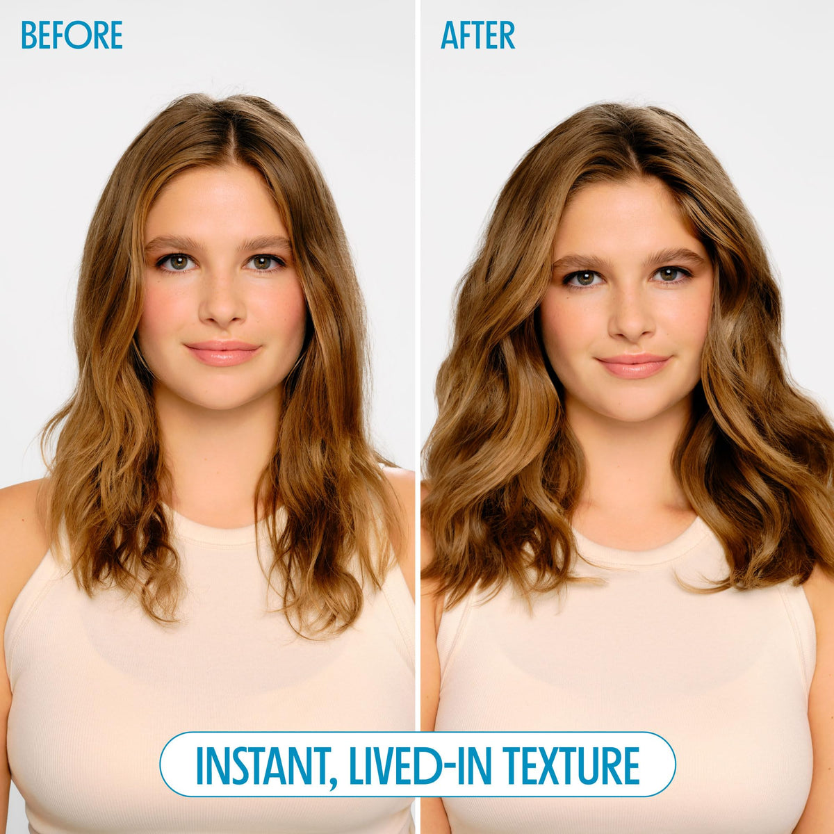 Not Your Mother's spray being applied at roots to boost lift and hold