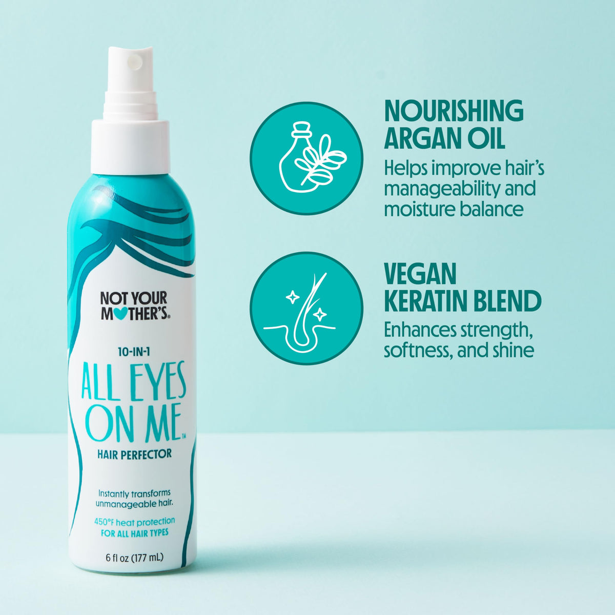 Not Your Mother's close-up of hair strands showing smooth, glossy texture