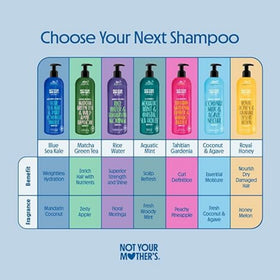 Not Your Mother's foam lather on hand illustrating gentle cleansing without stripping