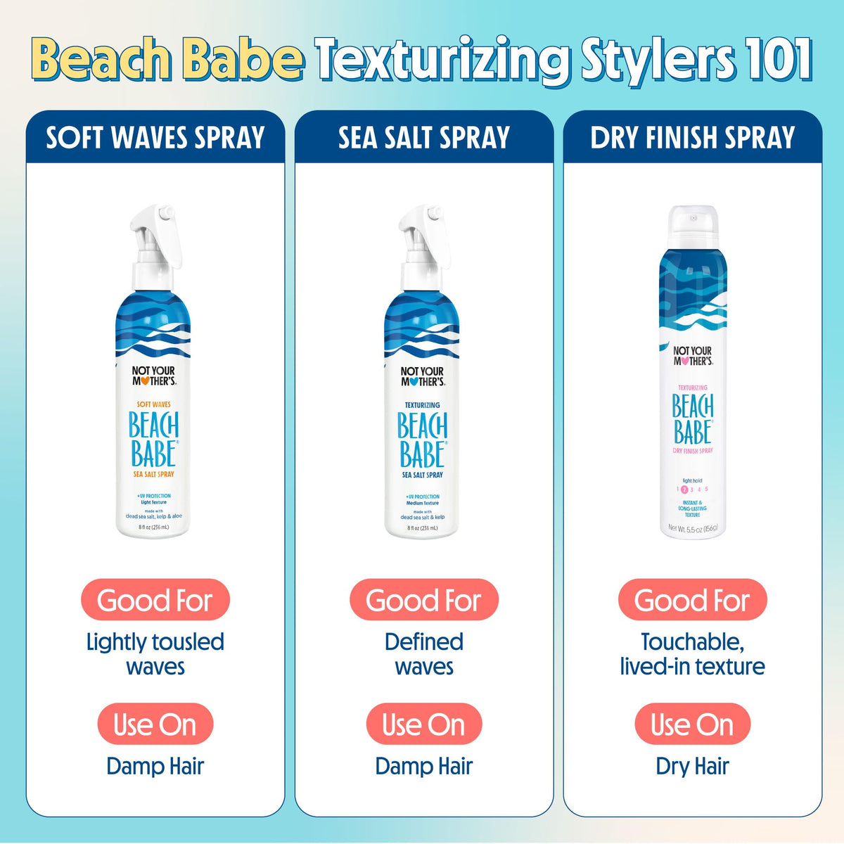 Not Your Mother's cans in a travel pouch for on-the-go styling convenience