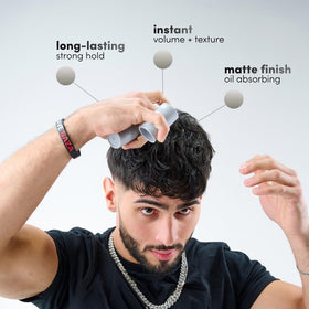 NOUN styled short hair with matte texture showcasing natural-looking volume