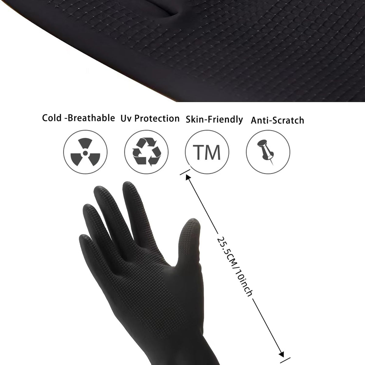 NOUSV clips and gloves arrangement keeping hair secure and hands protected