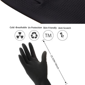 NOUSV clips and gloves arrangement keeping hair secure and hands protected