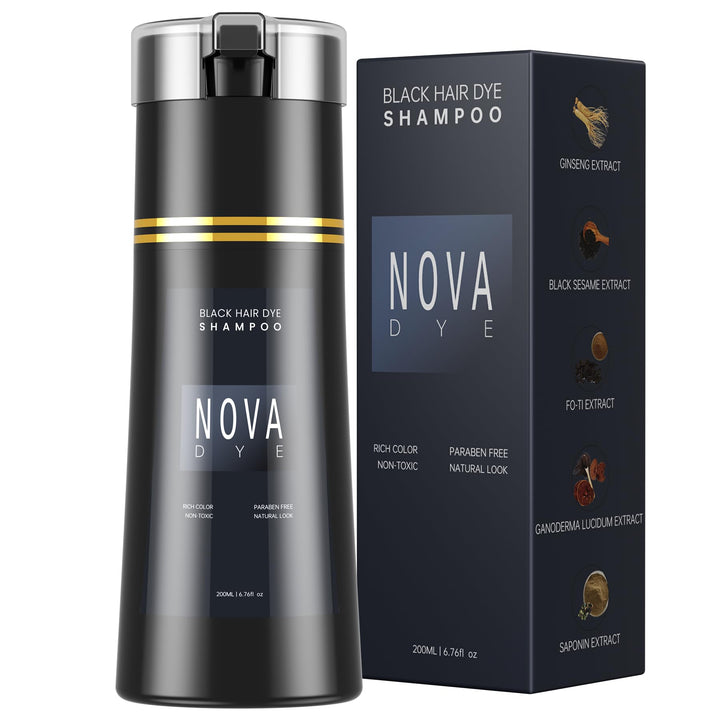 NOVA DYE front packaging showing bottle and label, communicates ease of use