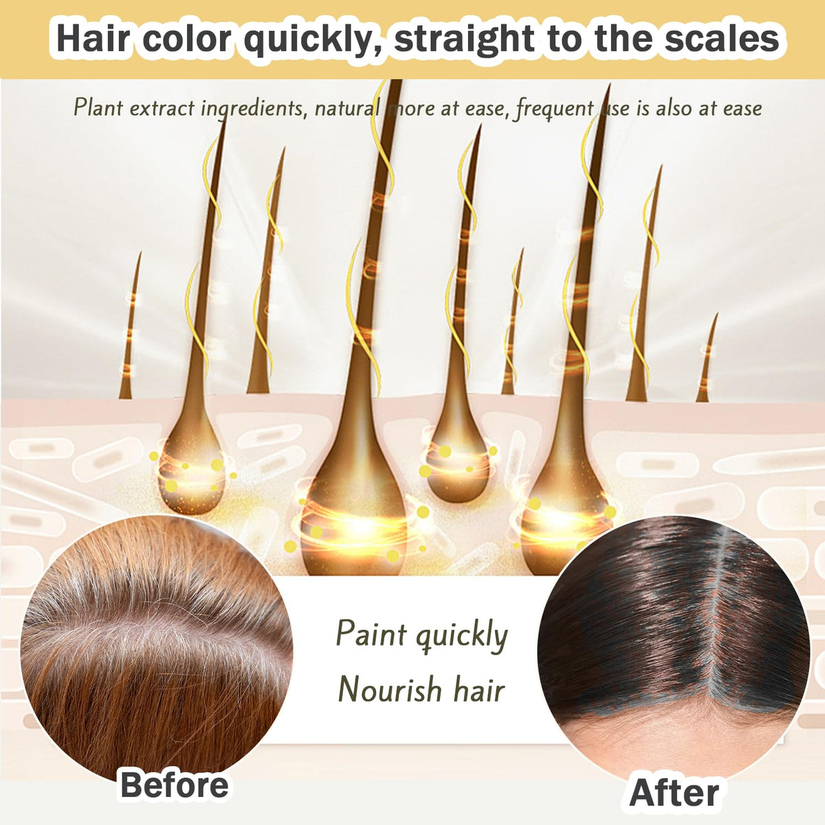 Nova Hair label closeup showing botanical ingredients and gentler formula