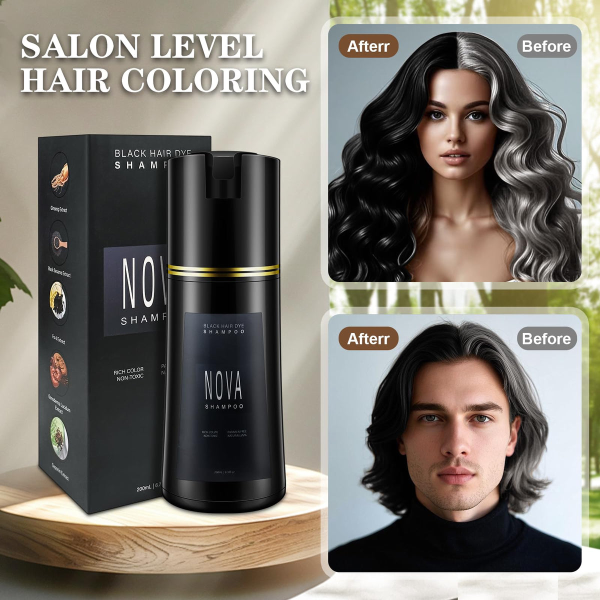 NOVA SHAMPOO pump dispensing product for easy controlled use
