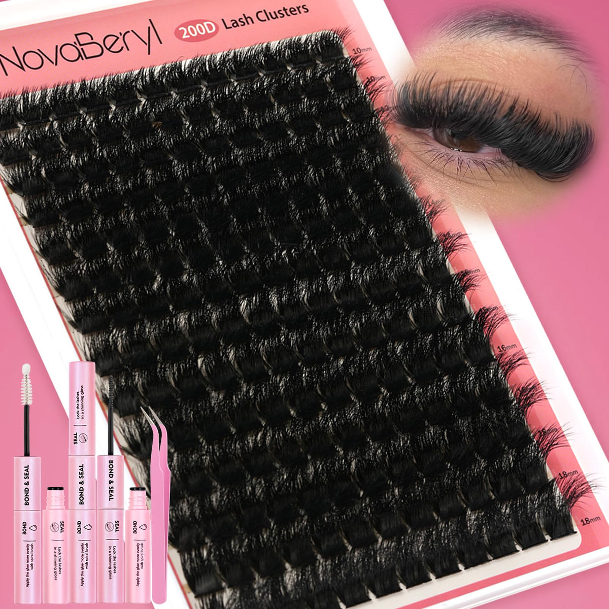 NovaBeryl front packaging showing the complete DIY lash kit and instant convenience