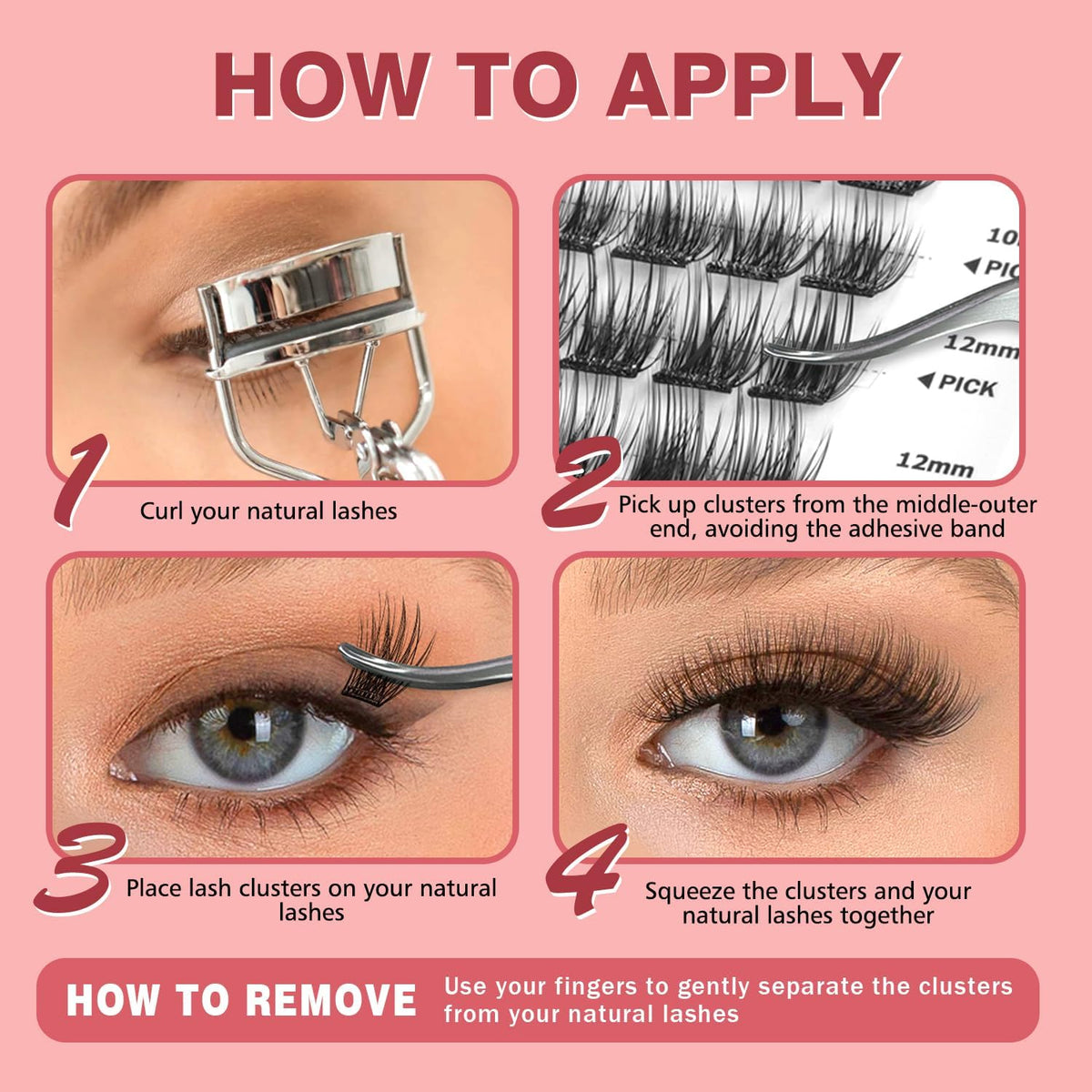 NovaBeryl lashes applied on eye showing natural blended volume