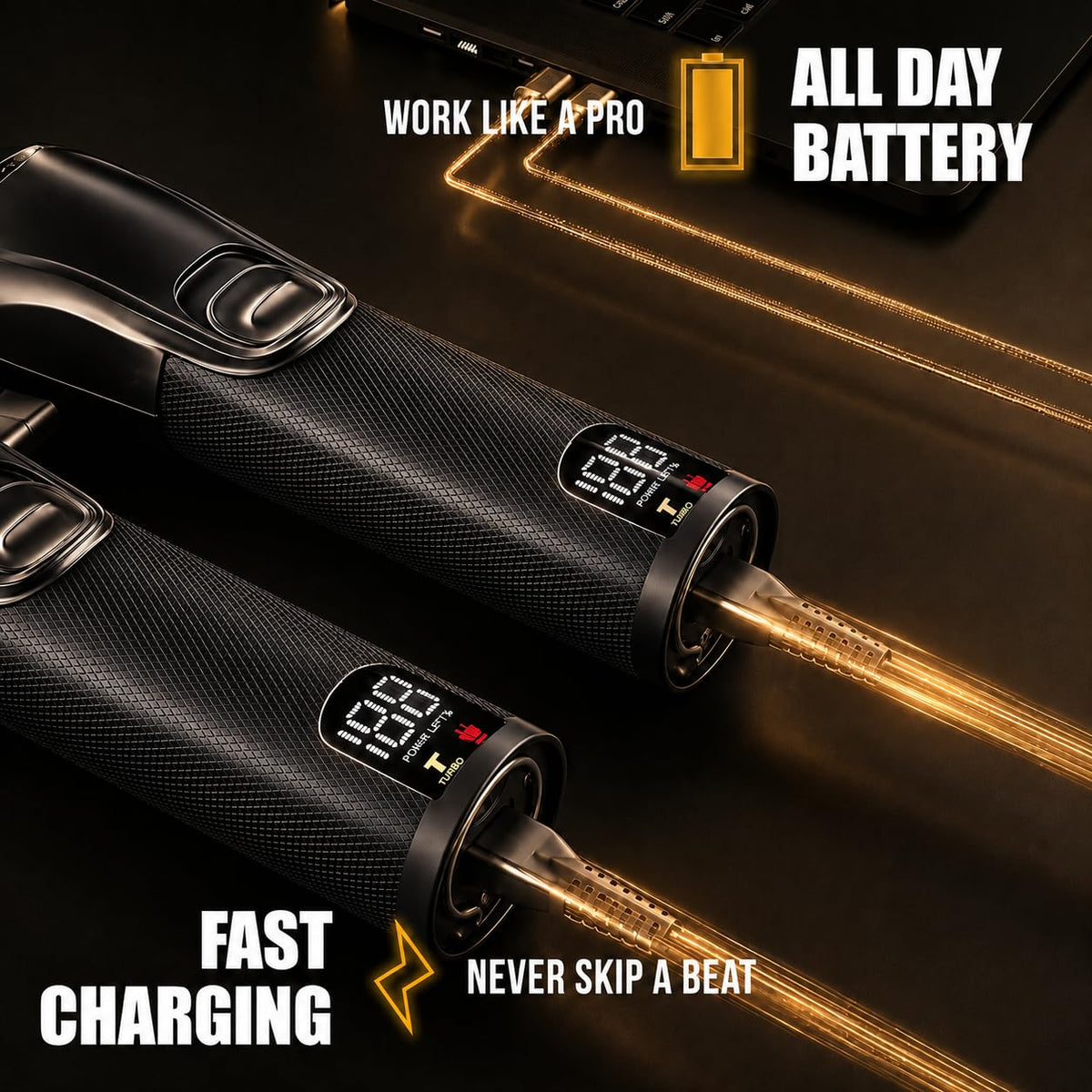 Novah accessories laid out with guards and charger for quick setup and versatile cuts
