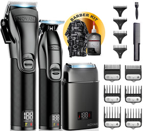Novah Grooming front view of metal cordless clipper showing professional design and durability