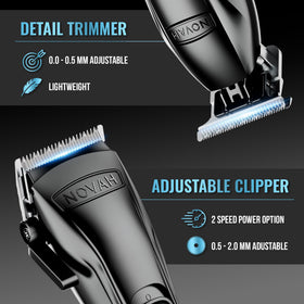Novah Grooming side profile highlighting cross-etch handle for secure ergonomic grip