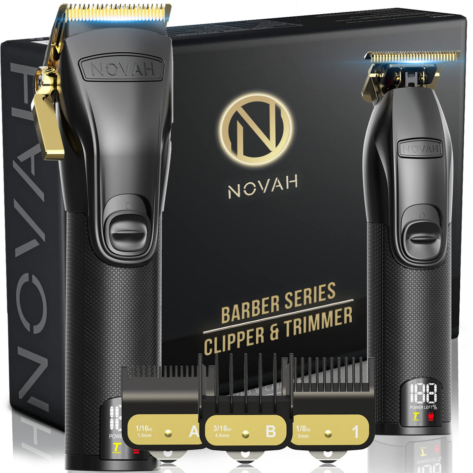 novah gold clipper front view showing sleek metal body and professional appeal
