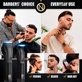 Novah outline trimmer pictured on table for crisp edging and beard detail