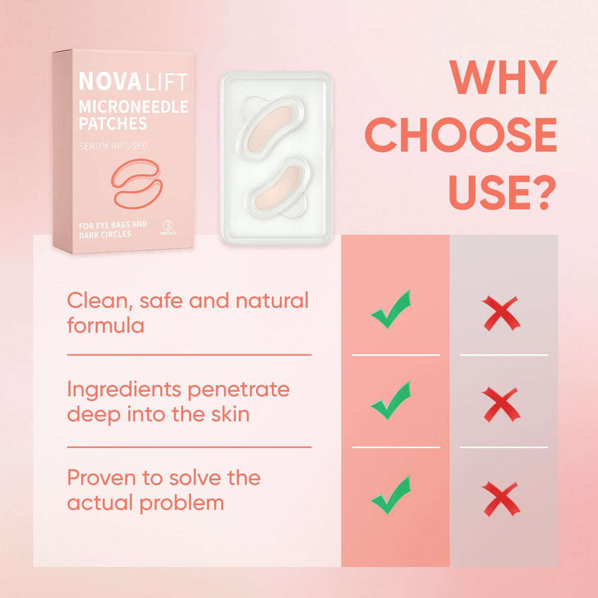 NOVALIFT ingredient label highlighting retinol hyaluronic collagen benefits