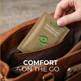 NOVEHA product on bathroom counter illustrating daily hygiene convenience