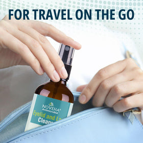NOVEHA on bathroom counter conveying routine-friendly eye care