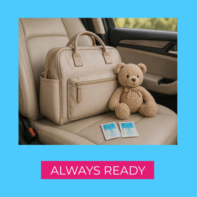 NOVEHA pack inside a travel bag ready for on-the-go eyelid hygiene