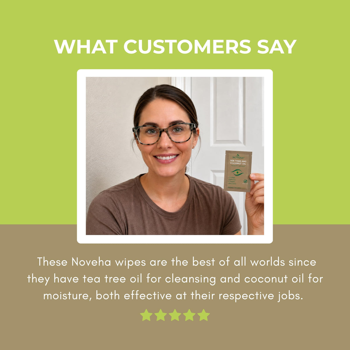 NOVEHA wipe gently cleansing closed eyelid for soothing relief