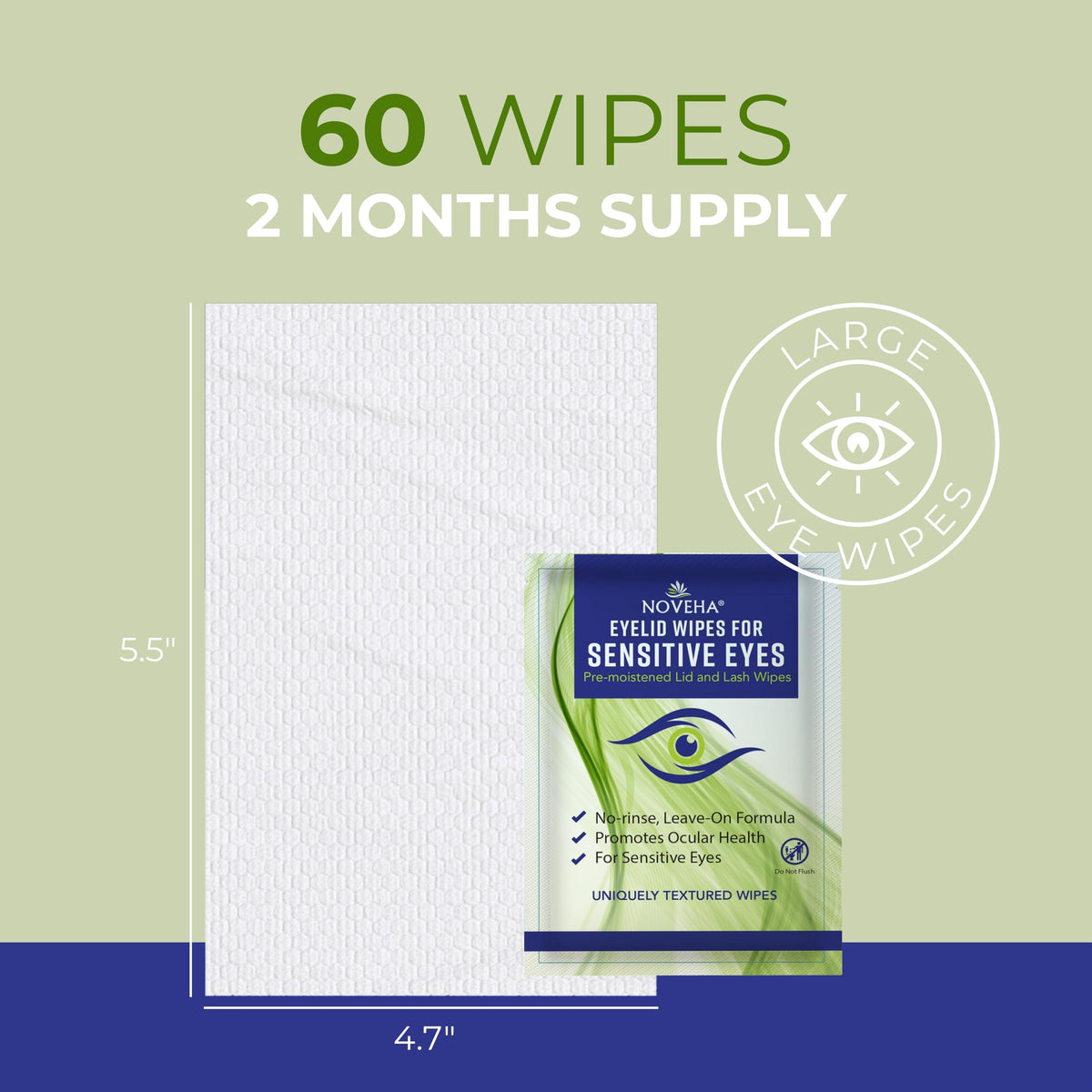 NOVEHA individually wrapped wipe in a travel bag for hygienic portability