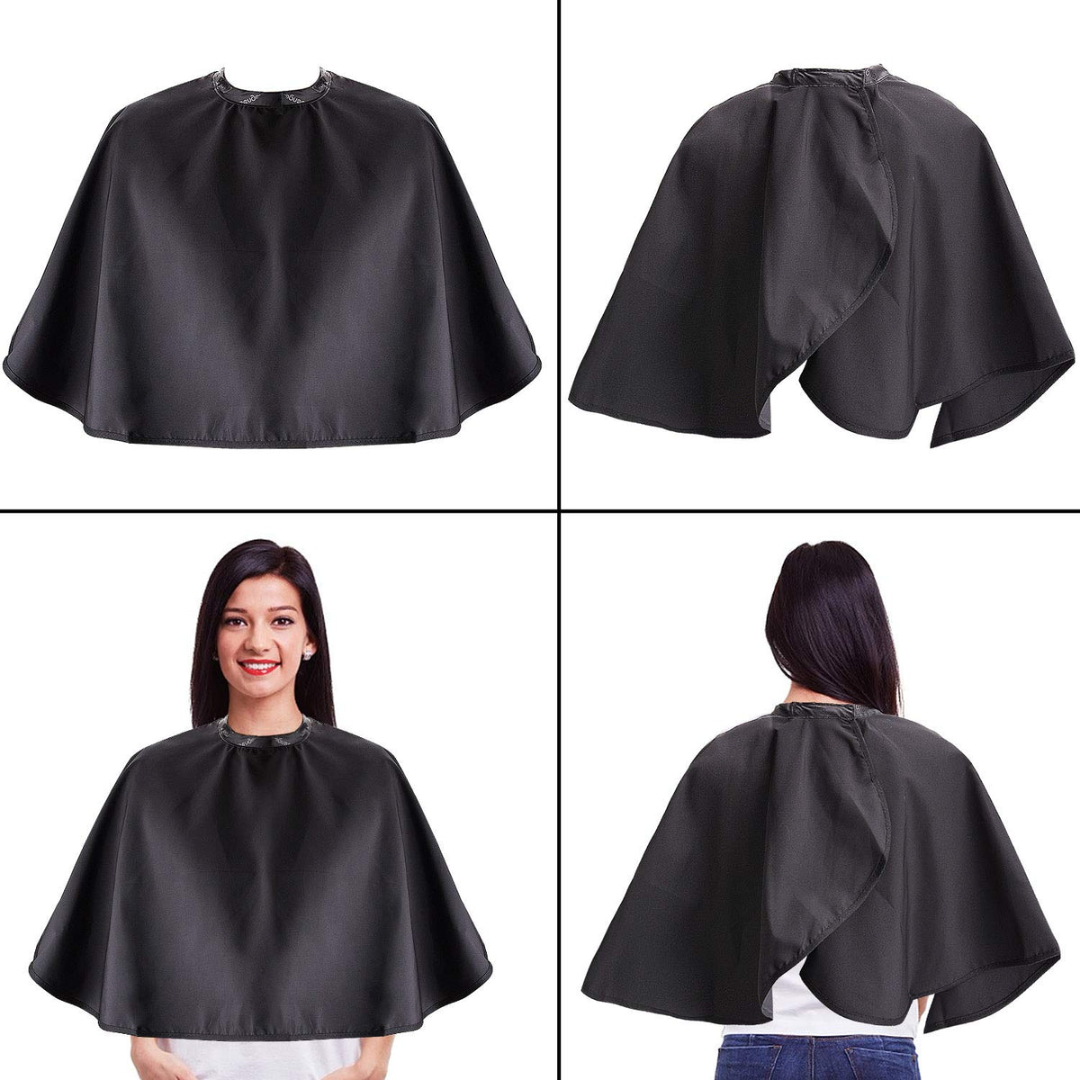 Noverlife cape in use during makeup application offering clean backdrop
