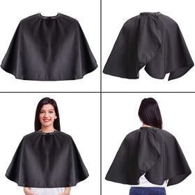 Noverlife cape in use during makeup application offering clean backdrop
