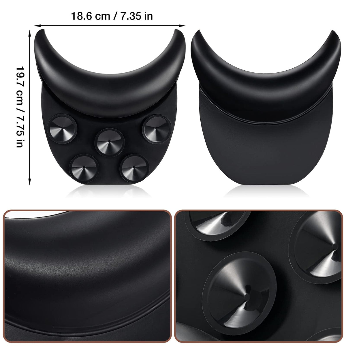 Noverlife side profile highlighting ergonomic curve for neck comfort