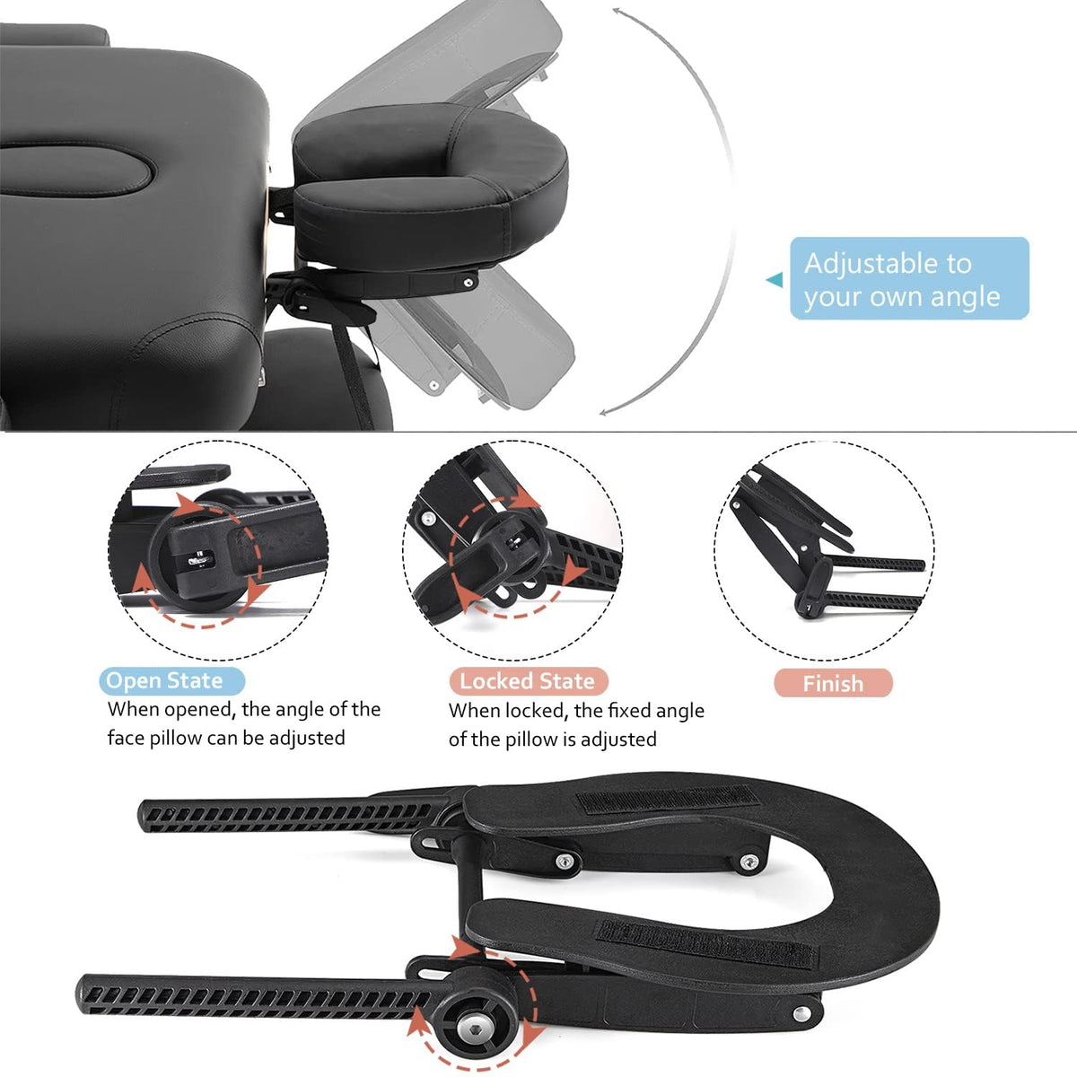 Noverlife side profile mounted on massage table for proper alignment