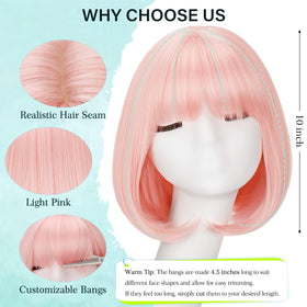 NOVFLKW back view showing wig cap fit and even blunt-length ends for neat styling