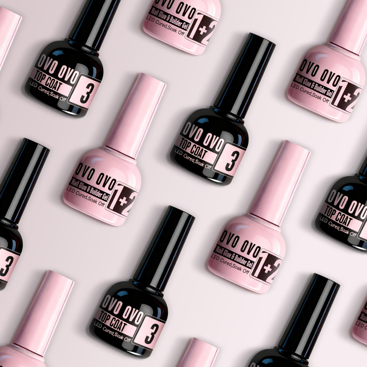 Hands applying press‑on French tip using NOVO OVO kit for precise easy placement