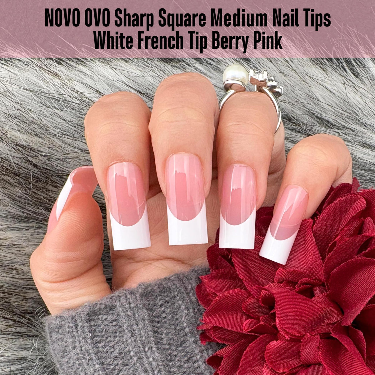 NOVO OVO close-up of crisp white French smile line offering precise salon-ready design