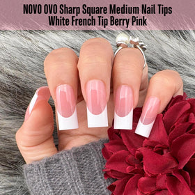 NOVO OVO close-up of crisp white French smile line offering precise salon-ready design